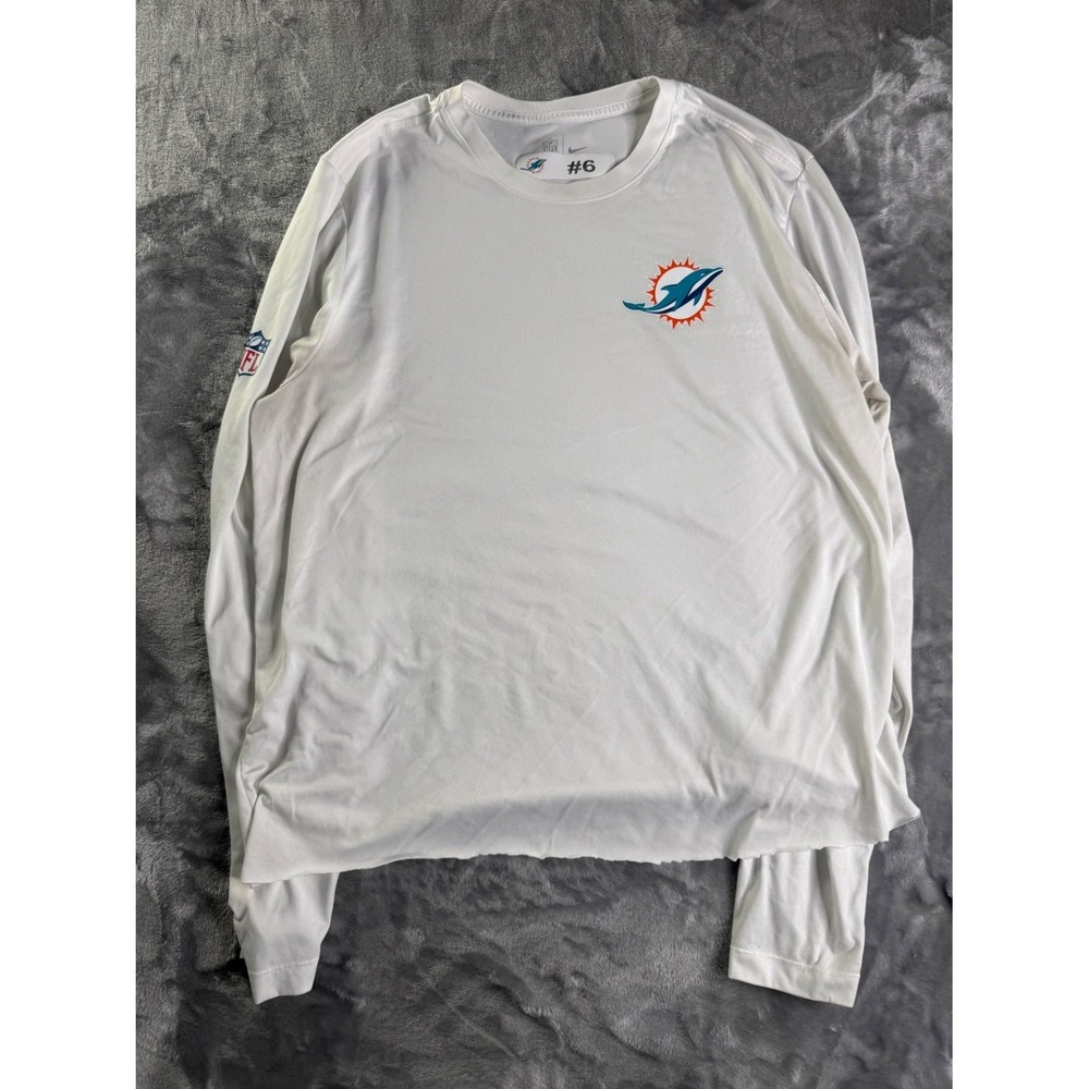 Nike Miami Dolphins NFL On-Field Player Worn Practice Long Sleeve #6 XL White